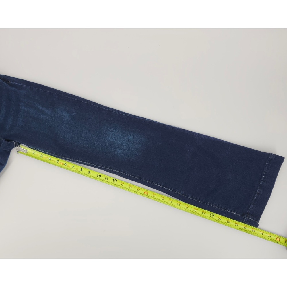 7 For All Mankind Dojo Flare Jeans Dark Wash Blue Denim Size 28 x 29 - Picture 7 of 9